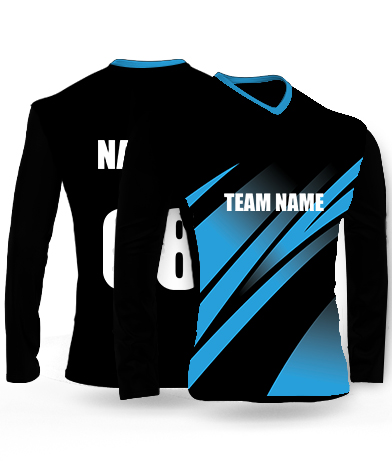 Blue Hawk Full Sleeves - Cricket Jersey or Sports T shirt with your name and number(67)