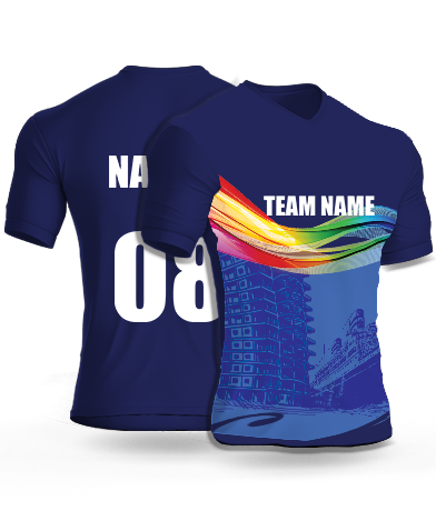 Titanic Rainbow - Cricket Jersey or Sports T shirt with your name and number(105)